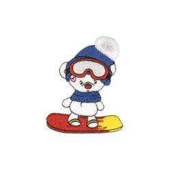 Écusson brodé ourson au ski