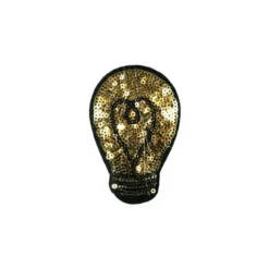 Écusson à sequins ampoule dorée