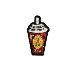 Écusson à sequins boisson rouge