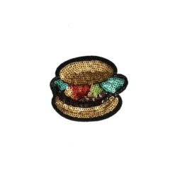 Écusson à sequins burger gold