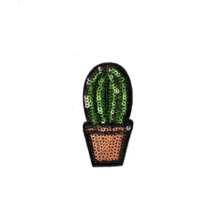 Écusson à sequins cactus vert
