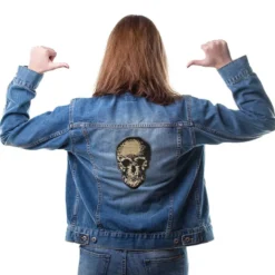 Écusson "Tête de mort strass" thermocollant