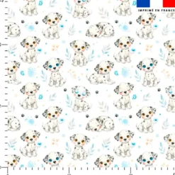Dalmatiens et touches aquarelle - Fond blanc