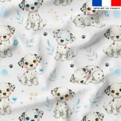Dalmatiens et touches aquarelle - Fond blanc