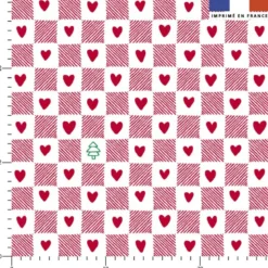 Damier de coeurs alsaciens - Fond blanc - Création Andréa Leonelli