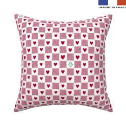 Damier de coeurs alsaciens - Fond blanc - Création Andréa Leonelli