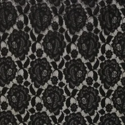 Dentelle extensible Alice noire motif fleur
