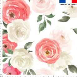 Dessin aquarelle roses - Fond blanc