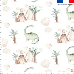 Dessin dinosaures à l'aquarelle - Fond blanc