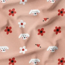 Dog and love - Fond rose saumon - Création Pauline Recht
