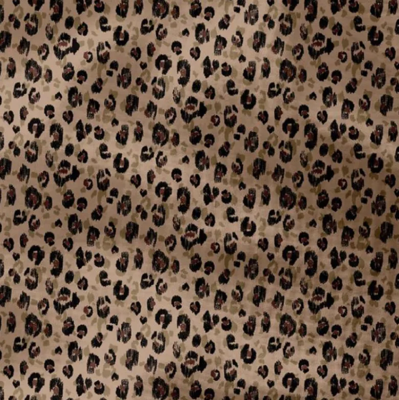 Double gaze beige imprimée léopard