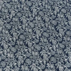 Double gaze matelassée double face motif fleurs bleues