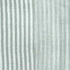 Double gaze à rayures vert de gris et blanches