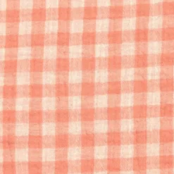 Double gaze vichy rose saumon et blanc