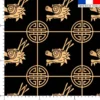 Dragon et signe chinois beige - Fond noir