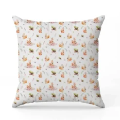 Ecureuils et couronnes de fleurs - Fond blanc