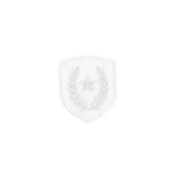 Ecusson blason thermocollant étoile et laurier blanc