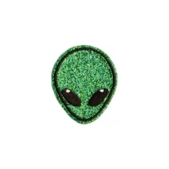 Ecusson brodé thermocollant alien paillettes vert