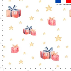 Etoiles et cadeaux de Noel - Fond blanc