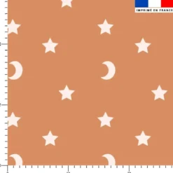 Etoiles et demi-lunes blanches - Fond orange