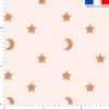 Etoiles et demi-lunes oranges - Fond beige