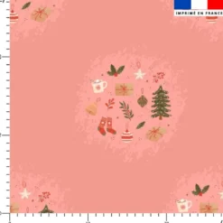 Fantaisie de Noël - Fond rose saumon