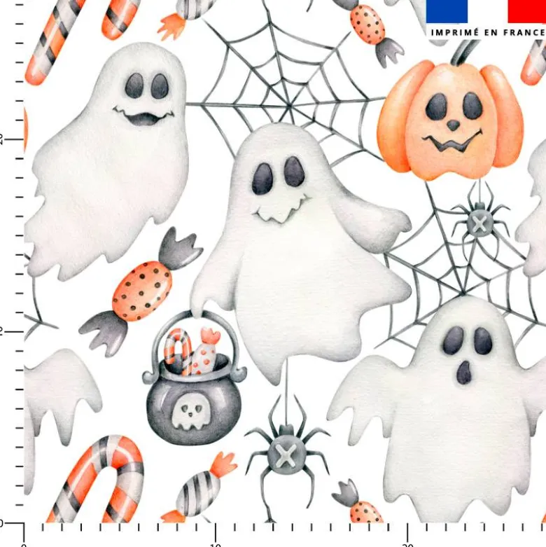 Fantômes halloween aquarelle - Fond blanc