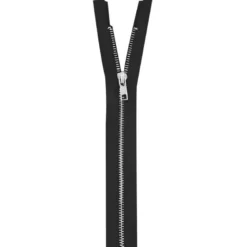 Fermeture en métal argent 60 cm col 580 noir