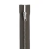 Fermeture en métal argent 22 cm col 176 marron