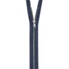 Fermeture en métal argent 45 cm col 196 bleu de minuit