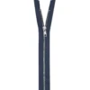 Fermeture en métal argent 22 cm col 196 bleu de minuit