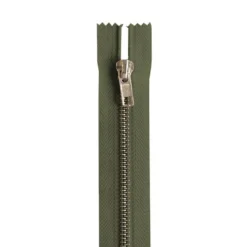 Fermeture en métal argent 8 cm col 120 vert anglais