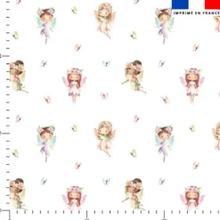 Fées et papillons multicolores pastel - Fond blanc
