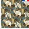 Feuillage exotique art déco gold - Fond canard