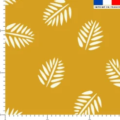 Feuille de palmier blanche- Fond ocre
