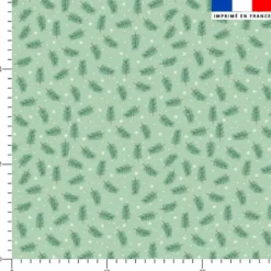 Feuille d'hiver et étoile - Fond vert clair