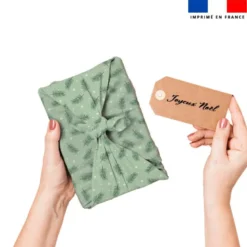 Feuille d'hiver et étoile - Fond vert clair