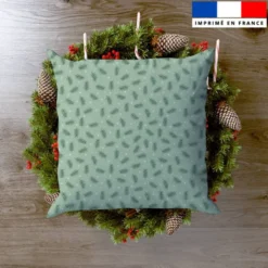Feuille d'hiver et étoile - Fond vert clair