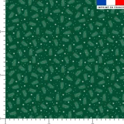 Feuille d'hiver et étoile - Fond vert foncé