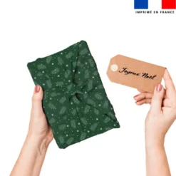 Feuille d'hiver et étoile - Fond vert foncé