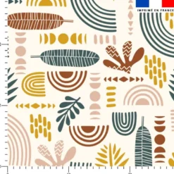Feuilles abstraites Zanzibar - Fond beige
