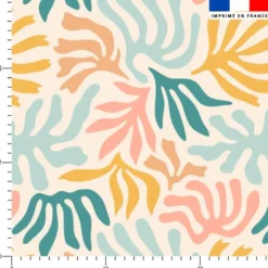 Feuilles botaniques abstraites - Fond écru