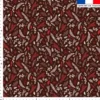 Feuilles rouge Noel - Fond grenat