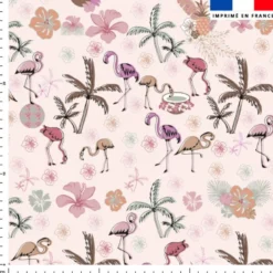 Flamant coco - Fond rose - Création Lili Bambou Design