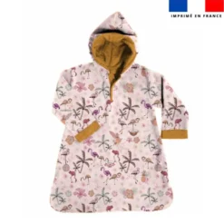 Flamant coco - Fond rose - Création Lili Bambou Design