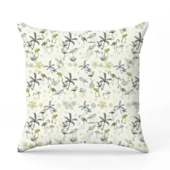 Flamant coco gris - Fond vert - Création Lili Bambou Design