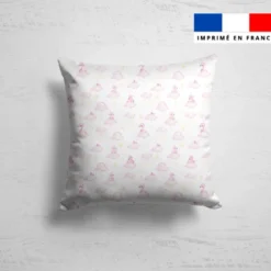 Flamant rose et nuage étoilé - Fond blanc