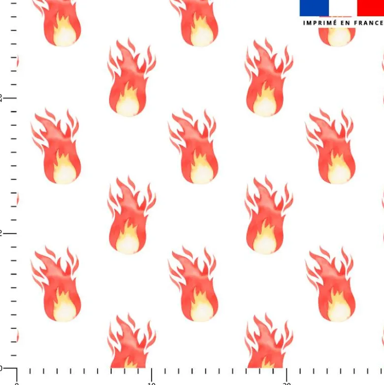 Flammes rouges - Fond blanc