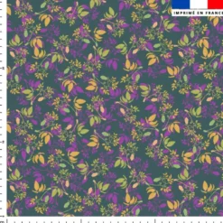 Fleur air de printemps - Fond vert foncé - Création Lili Bambou Design