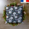 Fleur blanche et houx de noel - Fond bleu violet